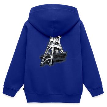 Herten Zeche Ewald Schacht 7 - Kinder Premium Organic Zip Hoodie - Royalblau - Hinten - AI Model Kid Male (0cm)
