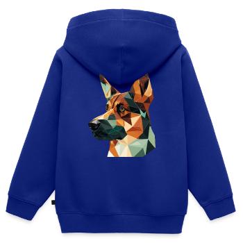 CHIEN DE BERGER - Sweat Premium à capuche zippé enfant bio - bleu roi - Dos - AI Model Kid Male (0cm)