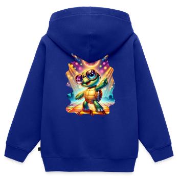 Party-Schildkröte - Kinder Premium Organic Zip Hoodie - Royalblau - Hinten - AI Model Kid Male (0cm)