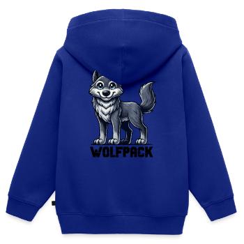 wolf comic - Kinder Premium Organic Zip Hoodie - Royalblau - Hinten - AI Model Kid Male (0cm)