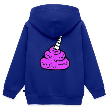 Pferd Einhorn Horn Kacke Scheiße Lustig Kot Haufen - Kinder Premium Organic Zip Hoodie - Royalblau - Hinten - AI Model Kid Male (0cm)
