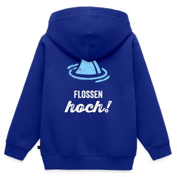 Flossen Hoch! - Kinder Premium Organic Zip Hoodie - Royalblau - Hinten - AI Model Kid Male (0cm)