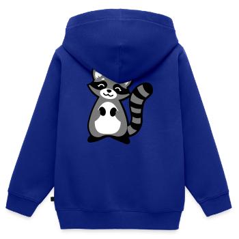 Niedlicher Waschbär Tierkind / Cute raccoon animal - Kinder Premium Organic Zip Hoodie - Royalblau - Hinten - AI Model Kid Male (0cm)