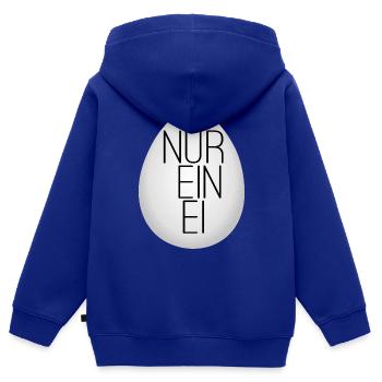 Nur ein Ei - Kinder Premium Organic Zip Hoodie - Royalblau - Hinten - AI Model Kid Male (0cm)