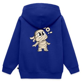 Halloween Süsse Mumie - Kinder Premium Organic Zip Hoodie - Royalblau - Hinten - AI Model Kid Male (0cm)