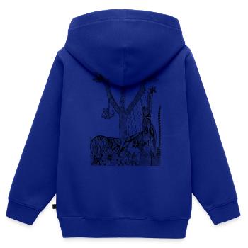 paysage - Sweat Premium à capuche zippé enfant bio - bleu roi - Dos - AI Model Kid Male (0cm)