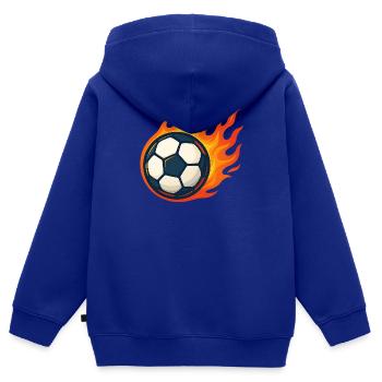Feuerball Fußball Flamme - Kinder Premium Organic Zip Hoodie - Royalblau - Hinten - AI Model Kid Male (0cm)