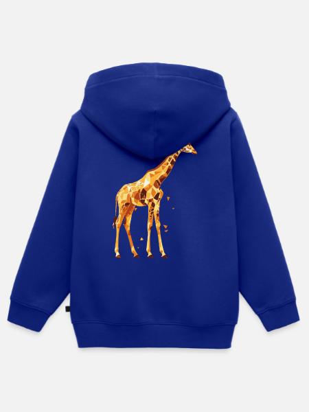 Giraffe_2 - Kinder Premium Organic Zip Hoodie - Royalblau
