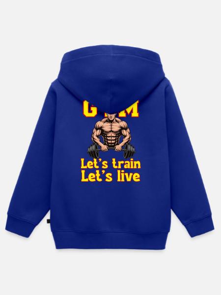 Lets_train - Kinder Premium Organic Zip Hoodie - Royalblau