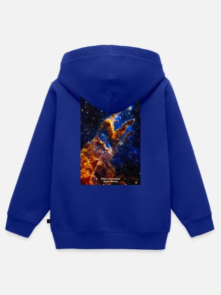 Pillars of Creation (Eagle Nebula) - Kinder Premium Organic Zip Hoodie - Royalblau