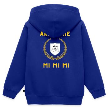 Akadmie Mi - Kinder Premium Organic Zip Hoodie - Royalblau - Hinten - AI Model Kid Male (0cm)
