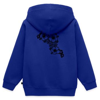 flower - Kinder Premium Organic Zip Hoodie - Royalblau - Hinten - AI Model Kid Male (0cm)