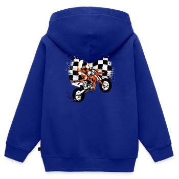Supermoto Racing - Kinder Premium Organic Zip Hoodie - Royalblau - Hinten - AI Model Kid Male (0cm)