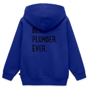 Klempner - Kinder Premium Organic Zip Hoodie - Royalblau - Hinten - AI Model Kid Male (0cm)