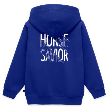véganisme cowboy amoureux des animaux - Sweat Premium à capuche zippé enfant bio - bleu roi - Dos - AI Model Kid Male (0cm)