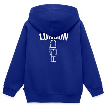 Londres - Sweat Premium à capuche zippé enfant bio - bleu roi - Dos - AI Model Kid Male (0cm)