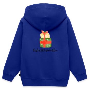 Erstes Weihnachten Aufdruck Geschenke unisex - Kinder Premium Organic Zip Hoodie - Royalblau - Hinten - AI Model Kid Male (0cm)