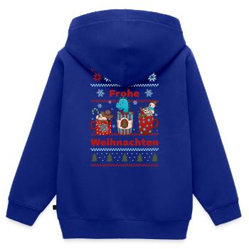 Dino Weihnachten Dinosaurier - Mode für Kinder - Kinder Premium Organic Zip Hoodie - Royalblau - Hinten - AI Model Kid Male (0cm)