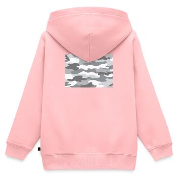 camouflage de neige - Sweat Premium à capuche zippé enfant bio - rose - Dos - AI Model Kid Female (0cm)