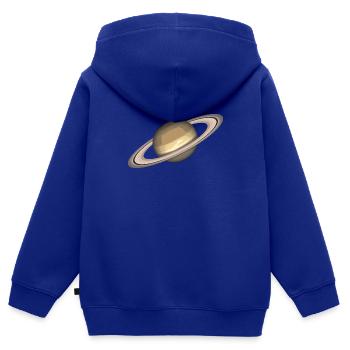 Saturne - Sweat Premium à capuche zippé enfant bio - bleu roi - Dos - AI Model Kid Male (0cm)