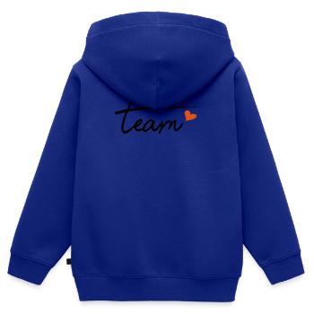 Equipe - Sweat Premium à capuche zippé enfant bio - bleu roi - Dos - AI Model Kid Male (0cm)