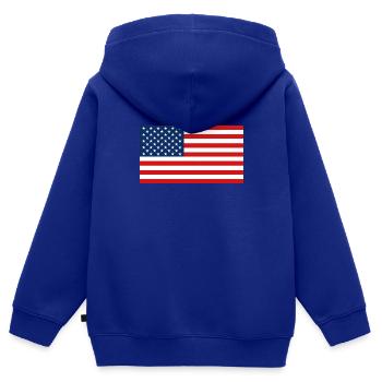 USA Flagge - Flagge - Kinder Premium Organic Zip Hoodie - Royalblau - Hinten - AI Model Kid Male (0cm)