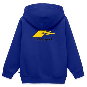 Motorsport - Kinder Premium Organic Zip Hoodie - Royalblau - Hinten - AI Model Kid Male (0cm)