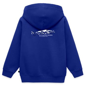 Kirchberg Kitzbühel - Kinder Premium Organic Zip Hoodie - Royalblau - Hinten - AI Model Kid Male (0cm)