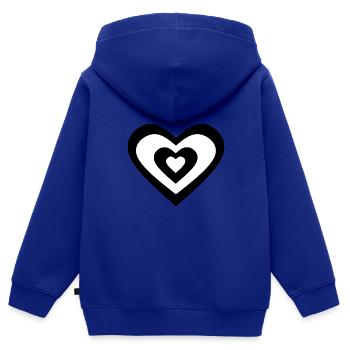 Pixel Heart Schwarzes Herz Geschenk - Kinder Premium Organic Zip Hoodie - Royalblau - Hinten - AI Model Kid Male (0cm)