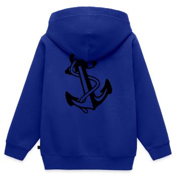 Anker - Kinder Premium Organic Zip Hoodie - Royalblau - Hinten - AI Model Kid Male (0cm)