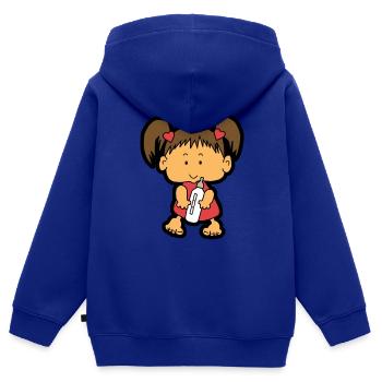Baby girl - Kinder Premium Organic Zip Hoodie - Royalblau - Hinten - AI Model Kid Male (0cm)