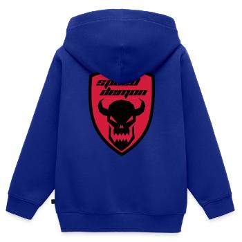Speed Demon - Kinder Premium Organic Zip Hoodie - Royalblau - Hinten - AI Model Kid Male (0cm)