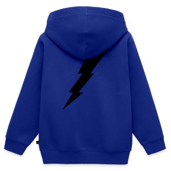Flash éclair - Sweat Premium à capuche zippé enfant bio - bleu roi - Dos - AI Model Kid Male (0cm)