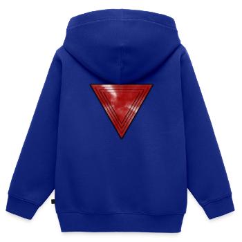 Abstrakte Pyramide in Rot - Kinder Premium Organic Zip Hoodie - Royalblau - Hinten - AI Model Kid Male (0cm)