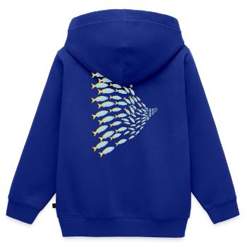 Schwarm Fische - Kinder Premium Organic Zip Hoodie - Royalblau - Hinten - AI Model Kid Male (0cm)