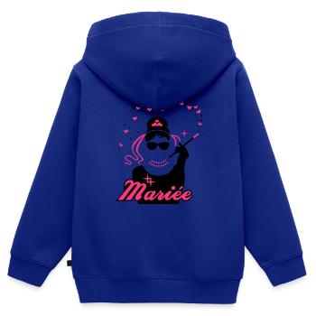 Braut - EVJF - Team-Braut - Film - Kinder Premium Organic Zip Hoodie - Royalblau - Hinten - AI Model Kid Male (0cm)