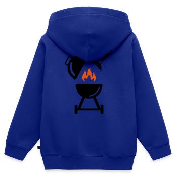 Grill mit Wurst - Kinder Premium Organic Zip Hoodie - Royalblau - Hinten - AI Model Kid Male (0cm)