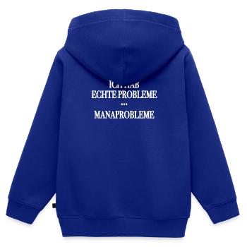 Manaprobleme echte Probleme - Kinder Premium Organic Zip Hoodie - Royalblau - Hinten - AI Model Kid Male (0cm)
