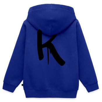 buchstabe K - Kinder Premium Organic Zip Hoodie - Royalblau - Hinten - AI Model Kid Male (0cm)