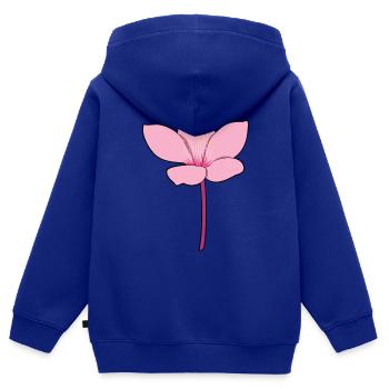 Japanische Kirschblüte - Kinder Premium Organic Zip Hoodie - Royalblau - Hinten - AI Model Kid Male (0cm)