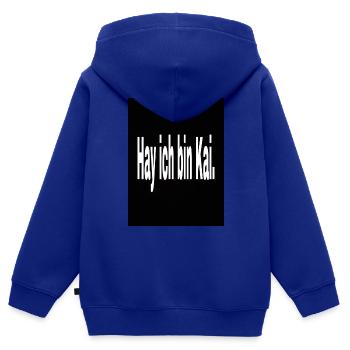 Hay Kai - Kinder Premium Organic Zip Hoodie - Royalblau - Hinten - AI Model Kid Male (0cm)