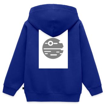 DeathStar - Kinder Premium Organic Zip Hoodie - Royalblau - Hinten - AI Model Kid Male (0cm)