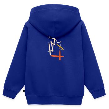 Geschenk für Liebhaber abstrakter Kunst - Kinder Premium Organic Zip Hoodie - Royalblau - Hinten - AI Model Kid Male (0cm)