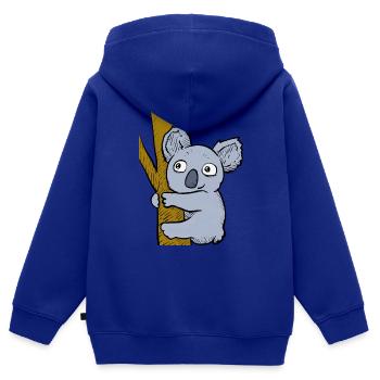 Frecher Koala - Kinder Premium Organic Zip Hoodie - Royalblau - Hinten - AI Model Kid Male (0cm)