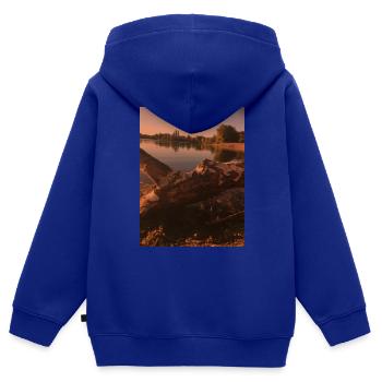 natur,bäume,see,abens - Kinder Premium Organic Zip Hoodie - Royalblau - Hinten - AI Model Kid Male (0cm)
