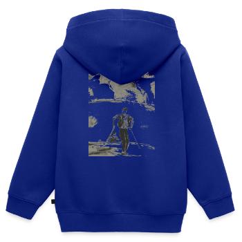 Schitour - Kinder Premium Organic Zip Hoodie - Royalblau - Hinten - AI Model Kid Male (0cm)