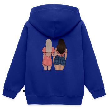 Beste Freundin - Kinder Premium Organic Zip Hoodie - Royalblau - Hinten - AI Model Kid Male (0cm)