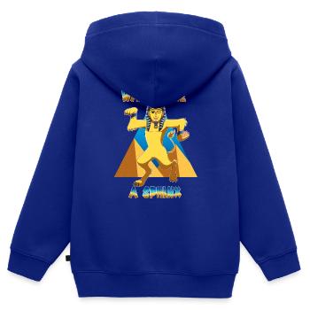 Gehen Sie wie eine Sphinx - Kinder Premium Organic Zip Hoodie - Royalblau - Hinten - AI Model Kid Male (0cm)