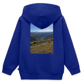 Berge - Kinder Premium Organic Zip Hoodie - Royalblau - Hinten - AI Model Kid Male (0cm)