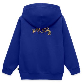 Idée cadeau pour les fans de Davos - Sweat Premium à capuche zippé enfant bio - bleu roi - Dos - AI Model Kid Male (0cm)
